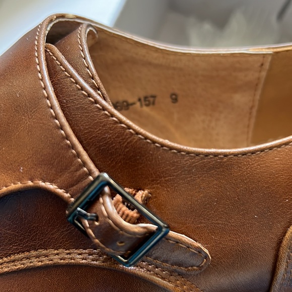 Gino Vitale brown leather monk strap dress shoes NWT size 9 main image 5